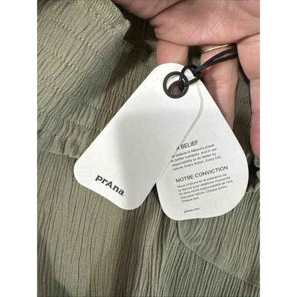 Prana Women's XL Fernie Short Sweet Agave Green Crinkle Gauze NWT Swim Cover - Picture 5 of 12